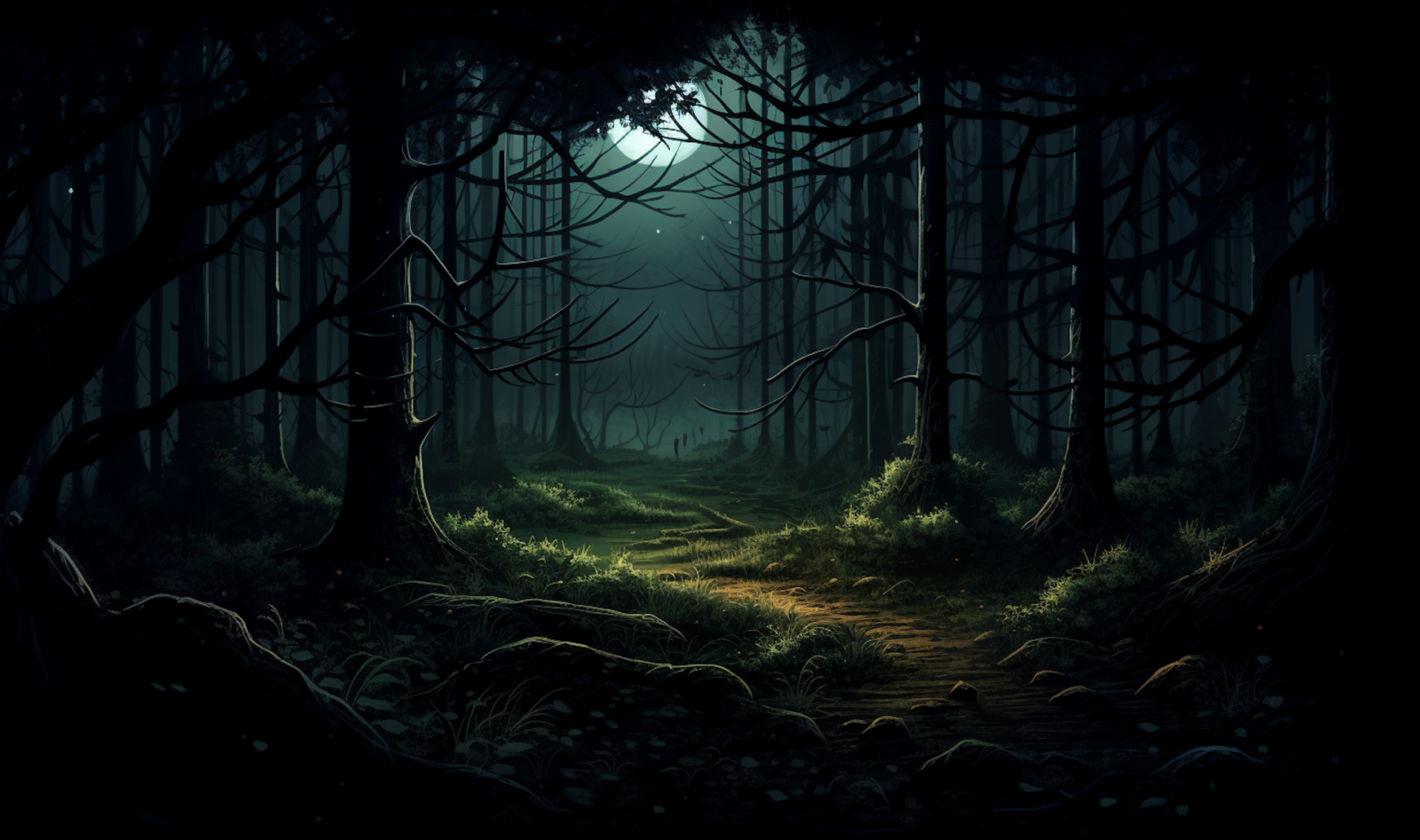 EXT DARK FOREST MOON NIGHT Episode Life